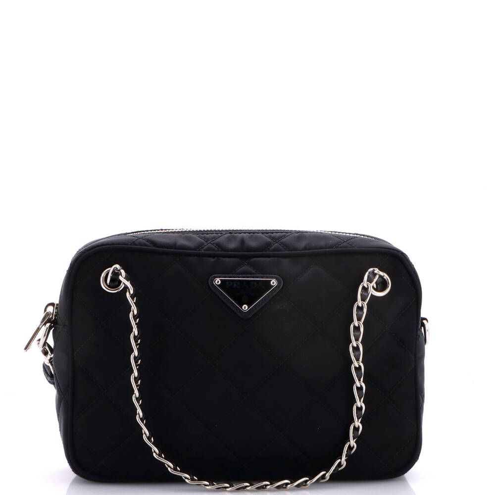 Prada Small Camera Bag Quilted Tessuto